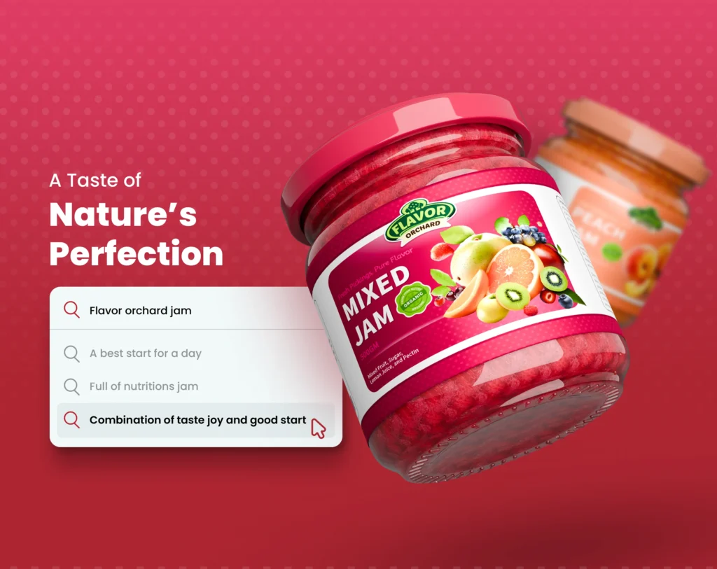 Fruit Jam Jar 3D Image Product Visualization